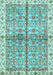 Machine Washable Oriental Light Blue Traditional Rug, wshabs3204lblu