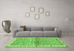 Machine Washable Oriental Green Traditional Area Rugs in a Living Room,, wshabs3204grn