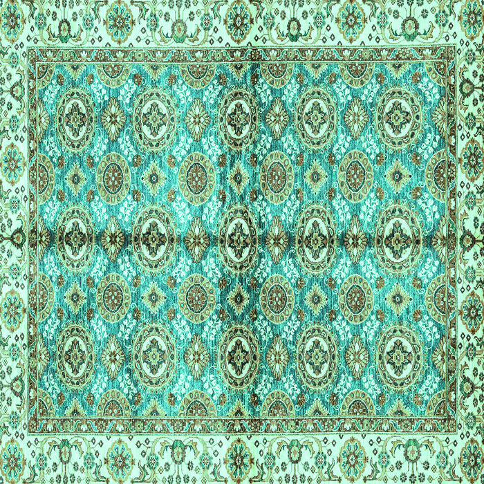 Square Oriental Turquoise Traditional Rug, abs3204turq