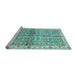 Sideview of Machine Washable Oriental Light Blue Traditional Rug, wshabs3204lblu