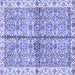 Square Machine Washable Oriental Blue Traditional Rug, wshabs3204blu