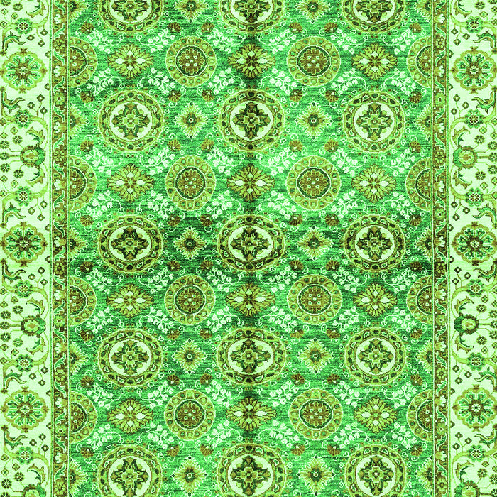 Machine Washable Oriental Green Traditional Area Rugs, wshabs3204grn