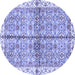 Round Oriental Blue Traditional Rug, abs3204blu