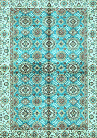 Oriental Light Blue Traditional Rug, abs3204lblu