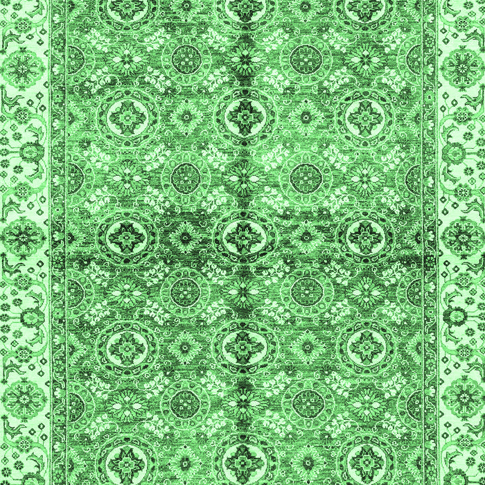 Machine Washable Oriental Emerald Green Traditional Area Rugs, wshabs3204emgrn