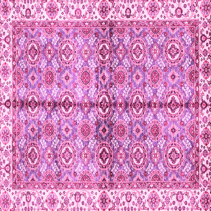 Square Machine Washable Oriental Pink Traditional Rug, wshabs3204pnk
