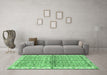 Machine Washable Oriental Emerald Green Traditional Area Rugs in a Living Room,, wshabs3204emgrn