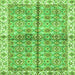 Square Machine Washable Oriental Green Traditional Area Rugs, wshabs3204grn