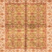 Square Machine Washable Oriental Orange Traditional Area Rugs, wshabs3204org