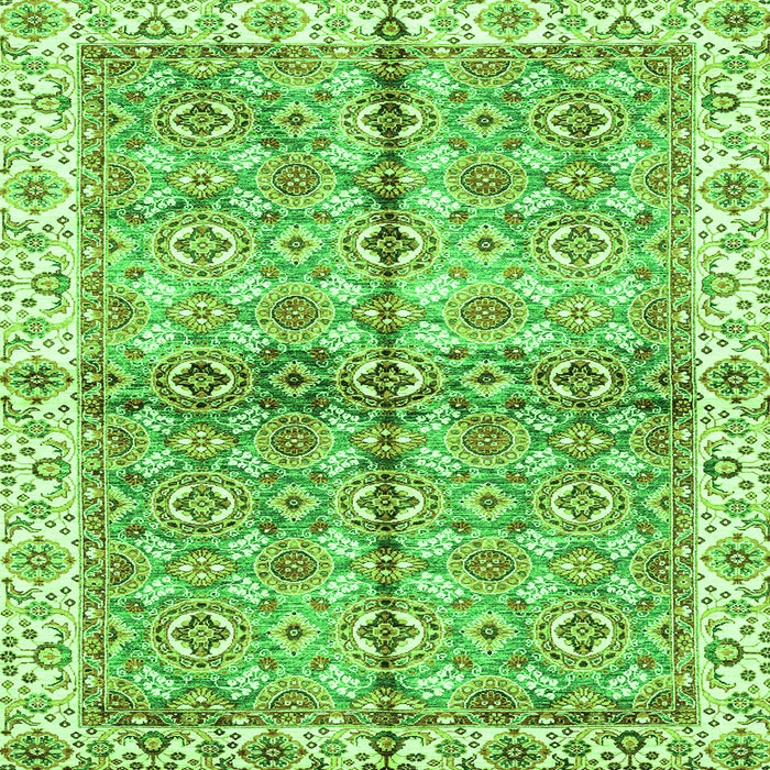 Square Oriental Green Traditional Rug, abs3204grn