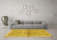 Machine Washable Oriental Yellow Traditional Rug, wshabs3204yw