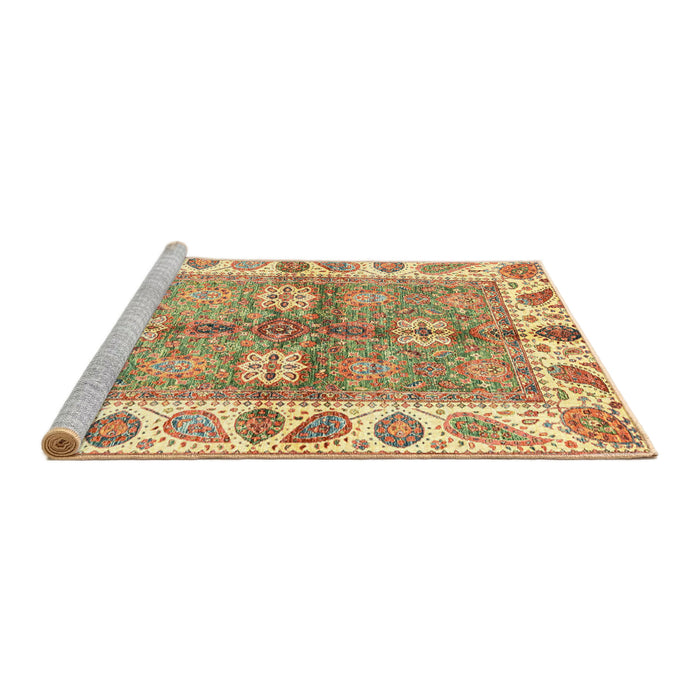 Sideview of Machine Washable Abstract Red Rug, wshabs3205