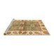 Sideview of Machine Washable Abstract Red Rug, wshabs3205