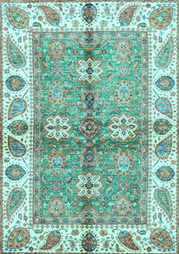 Oriental Light Blue Traditional Rug, abs3205lblu