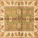 Square Oriental Brown Traditional Rug, abs3205brn