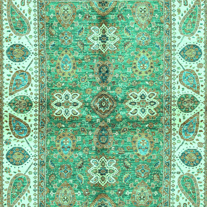Machine Washable Oriental Turquoise Traditional Area Rugs, wshabs3205turq