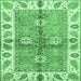 Square Oriental Emerald Green Traditional Rug, abs3205emgrn