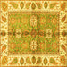 Square Oriental Yellow Traditional Rug, abs3205yw