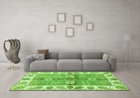 Machine Washable Oriental Green Traditional Rug, wshabs3205grn