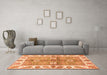 Machine Washable Oriental Orange Traditional Area Rugs in a Living Room, wshabs3205org