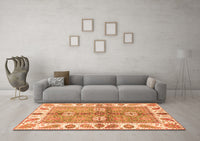 Machine Washable Oriental Orange Traditional Rug, wshabs3205org