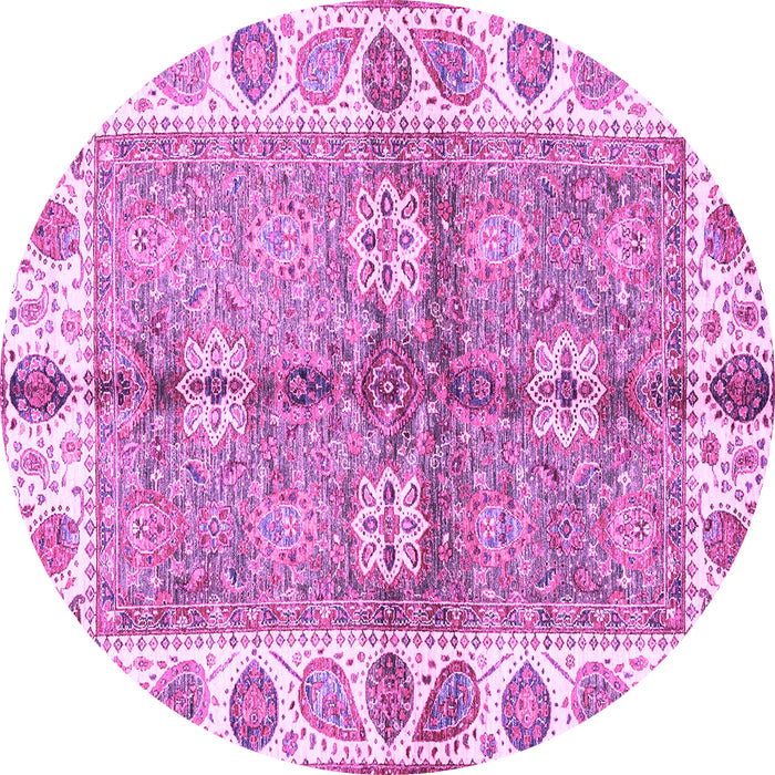 Round Oriental Purple Traditional Rug, abs3205pur