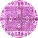 Round Oriental Purple Traditional Rug, abs3205pur