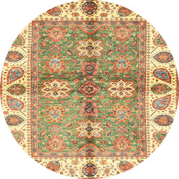 Round Machine Washable Abstract Red Rug, wshabs3205