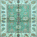 Square Oriental Light Blue Traditional Rug, abs3205lblu