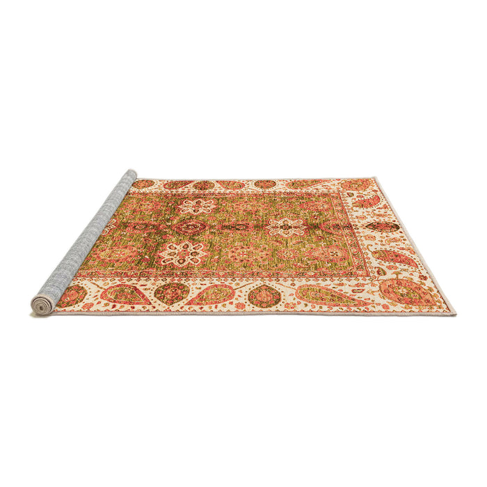 Sideview of Machine Washable Oriental Orange Traditional Area Rugs, wshabs3205org