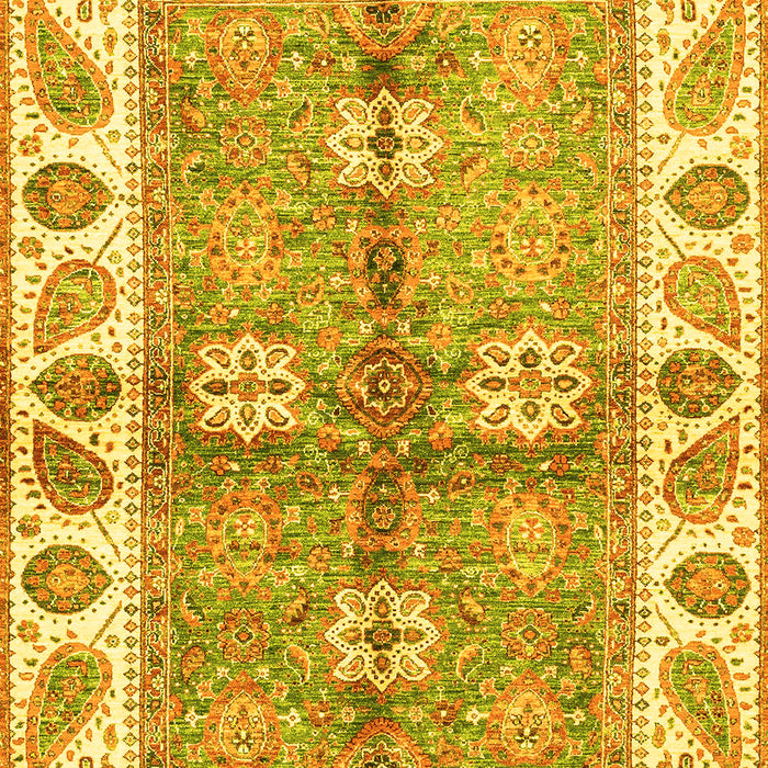 Machine Washable Oriental Yellow Traditional Rug, wshabs3205yw