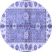 Round Oriental Blue Traditional Rug, abs3205blu