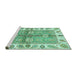 Sideview of Machine Washable Oriental Turquoise Traditional Area Rugs, wshabs3205turq