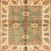 Square Abstract Red Oriental Rug, abs3205