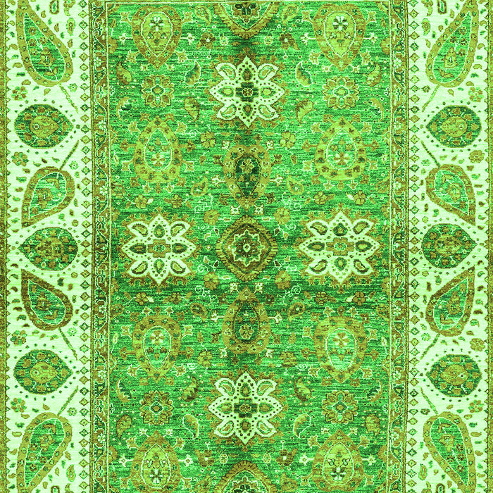 Machine Washable Oriental Green Traditional Area Rugs, wshabs3205grn