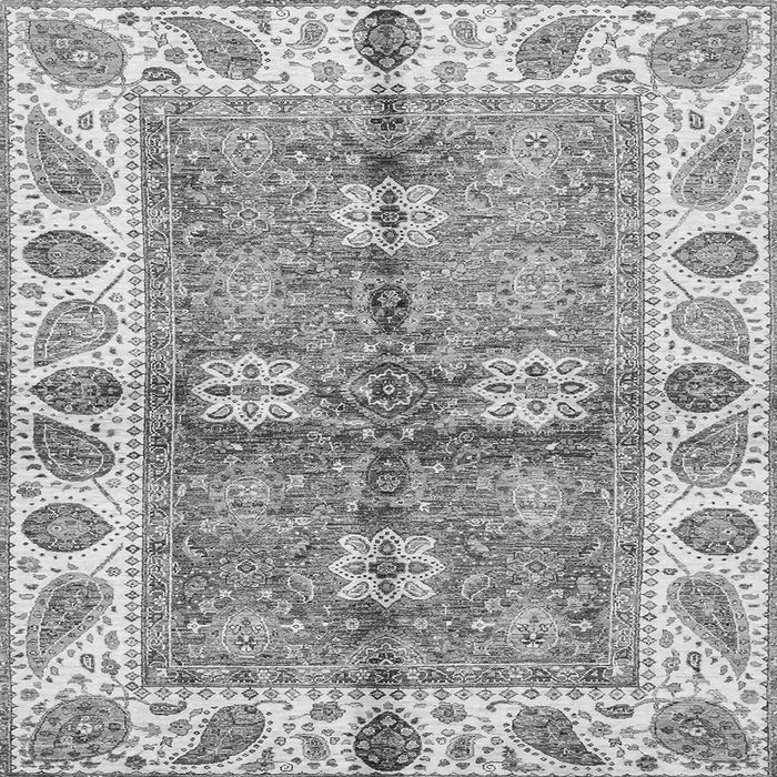 Square Machine Washable Oriental Gray Traditional Rug, wshabs3205gry