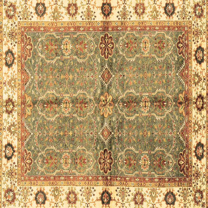 Square Oriental Brown Traditional Rug, abs3206brn