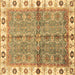 Square Oriental Brown Traditional Rug, abs3206brn