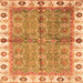 Square Oriental Orange Traditional Rug, abs3206org