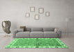 Machine Washable Oriental Emerald Green Traditional Area Rugs in a Living Room,, wshabs3206emgrn