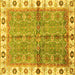 Square Oriental Yellow Traditional Rug, abs3206yw