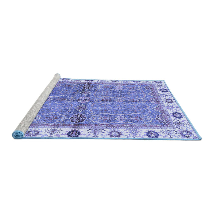 Sideview of Machine Washable Oriental Blue Traditional Rug, wshabs3206blu