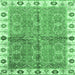 Square Oriental Emerald Green Traditional Rug, abs3206emgrn