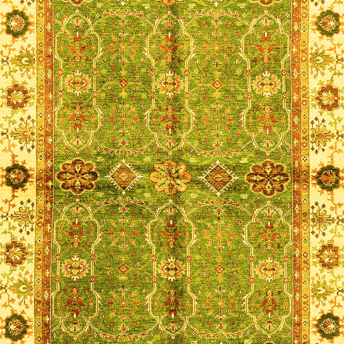Machine Washable Oriental Yellow Traditional Rug, wshabs3206yw