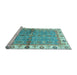 Sideview of Machine Washable Oriental Light Blue Traditional Rug, wshabs3206lblu