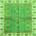 Square Oriental Green Traditional Rug, abs3206grn