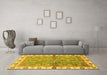 Machine Washable Oriental Yellow Traditional Rug in a Living Room, wshabs3206yw