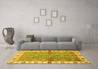 Machine Washable Oriental Yellow Traditional Rug, wshabs3206yw