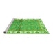 Sideview of Machine Washable Oriental Green Traditional Area Rugs, wshabs3206grn