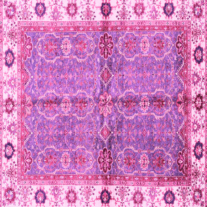 Square Machine Washable Oriental Pink Traditional Rug, wshabs3206pnk